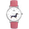 Toff London Dachshund Dog Watch Ladies 38mm Case 3atm Resistente all'acqua Movimento al quarzo progettato su misura Lusso alla moda