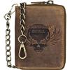Greenburry Portafoglio vintage in pelle con chiusura lampo BV-821A-Skull-25