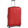 R Roncato RONCATO Trolley Medio 4r Uno Zip ZSL a 4 rotelle Policarbonato Largo 70 Litri 71 x 44 x 25 cm (H/B/T) Unisex Bagagli con ruote e valigie (5082), Grey/Red