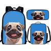 THKVSV Zaino per ragazze e ragazzi scuola elementare zaino per studenti elementari borsa con portapranzo borsa portamatite stampa cavallo, Carlino carino., One Size, Zaino daypack