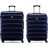 Flight Knight ABS 3 Taglia Valigia Leggera Compatibile Con Alitalia, easyJet, RyanAir, Air Italy E Tanti Altri! Trolley Bagaglio A Mano 55x35x20 cm Grande Bagaglio Da Stiva 4 Rotelle.