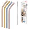 reer Cannucce in silicone per bambini e bambini | a partire dai 24 mesi | Set di 4 cannucce in colori colorati | Include pratica spazzola per la pulizia