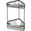 Gedy | Portaoggetti Doccia Angolare in Acciaio Inox, Colore Nero, Dimensioni 32,5 x 20 x 15,1 cm e Peso 0,59 kg