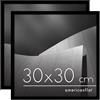 Americanflat Cornice Foto 30x30 cm Nere - Set di 2 Cornici 30x30 cm con Bordo Sottile e Pannello Protettivo in Plastica - Portafoto con Ganci Seghettati Integrati per Pareti