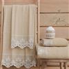PETTI Artigiani Italiani - Asciugamani Bagno in 100% Spugna di Cotone, Set Asciugamani 1+1, 2 Pezzi 1 Asciugamano Viso e 1 Asciugamano Mani, Beige