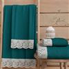 PETTI Artigiani Italiani - Asciugamani Bagno in 100% Spugna di Cotone, Set Asciugamani 1+1, 2 Pezzi 1 Asciugamano Viso e 1 Asciugamano Mani, Ottanio