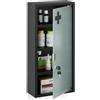 Relaxdays Armadietto Pronto Soccorso per Medicinali, Cassetta Farmaci a Chiave, HLP: 57x27x12 cm, Vetro e Acciaio, Nero