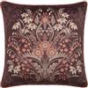 Appletree Heritage Cuscino in velluto, imbottitura 100% poliestere, motivo floreale classico, 43 x 43 cm, cioccolato, quadrato, bordatura a tubi, rivestimento in poliestere, motivo floreale bicolore