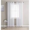 LinenZone Tende bianche velate in finto lino, 2 pannelli trasparenti bianchi nella confezione. Eleganti tende da 213 cm per soggiorno, camera da letto, cucina, cameretta dei bambini (Karina, 137 x 213