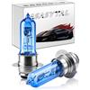 Asasytal Lampadina Alogena H6M P15D 12V 35/35W, Fari Anteriori Auto Moto Scooter, Luce Bianca 5000K, Ricambio 2 Pezzi
