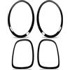 Pissente Cornice Faro Anteriore Nera Lucida e Cornice Fanale Posteriore per MINI Cooper Modelli F55 F56 F57 Anni 2014 2022 in Materiale ABS PP Kit Completo di Sostituzione per Auto Tuning