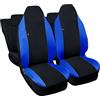 Lupex Shop Coprisedili auto compatibili con Smart Fortwo prima serie W450 dal 1998 al 2007, Nero/Royal, Made in Italy, Logo Ricamato, tessuto poliestere, set sedili completi anteriori