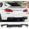 Generic Diffusore paraurti posteriore per BMW Serie 5 F10 F18 M Sport 2011-2016 ABS nero lucido paraurti posteriore spoiler corpo kit con doppio scarico doppia uscita