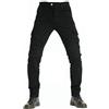 FSORB Pantaloni Moto Uomo, Traspirante Elastico Jeans, Kevlar Traspirante - Impermeabile E Antivento Pantaloni Protettivi Pantaloni Moto Uomo, 4 X Pad Di Protezione (Nero,M)
