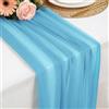 Foatcox Runner de Tavolo Azzurro in Chiffon, 77 X 300 CM Morbido e Confortevole Runner de Tavolo Moderno Tulle per Matrimoni, Feste, Battesimi, Baby Shower, Addio Al Nubilato, Decorazione da Tavolo in Cucina