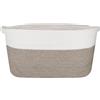 Starvortex Cesto di Cotone Intrecciata 65L Extra Large, Contenitore Portaoggetti per Lavanderia, Giocattoli, Scarpe, Asciugamani, Organizer per Soggiorno e Camera da Letto, Bianco e Kaki, 57x38x30cm