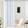 Furlinic Tenda Doccia 120x200cm Antimuffa Impermeabile EVA Angolare Vasca da Bagno Bianco Con pietre sul fondo Con 10 ganci