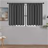 MRTREES Tendine per finestre opache, corte, moderne, per cucina, camper, bistrò, set da 2 pezzi, H 45 x L 90 cm, tende da cucina idrorepellenti, cortine corte piccole con asta, antracite