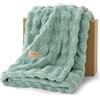 Bedsure Plaid Morbido Polare Bolla - Regali Per Donne Coperta Decorativa, Plaid Caldo per Divano e Letto, Coperta Morbida per Soggiorno, Camera e Casa, Verde, 130x170 cm