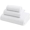 Corredocasa Set 3 Asciugamani Bagno in 100% Spugna di Cotone Qualità Premium, Made in Italy - Viso, Ospite e Telo Doccia - Lavabile in Lavatrice - Hotel, B&B e Palestre - Morbidezza Professionale Bianco