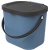Rotho Albula Cestino Bio con Coperchio e Manico per la Cucina, Plastica (PP) senza BPA, Blu/Grigio (Antracite), 6 L, 23.5 x 20.0 x 20.8 cm