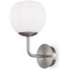 MAYTONI DECORATIVE LIGHTING Elegante Applique da parete, Lampada sferica, Metallo cromato colore Nichel, Diffusore in vetro opaco, per soggiorno, corridoio, camera letto, ufficio, 1 lampadina E14 40W 220V non incl