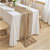 CHUQING Runner da Tavolo Chiffon Decorativa Runner Tavola Marrone