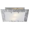 L+ Applique o Plafoniera con Finitura Foglia Oro Argento o Rame Diffusore in Vetro Serigrafato Design Soggiorno Cucina LED (Argento, 50x50)