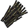 Aerzetix - C61437 - Set di 10 Cerniere Non separabili 12cm in Metallo con tiretto Decorativo - Cerniera Lampo - Nero - cursore Jeans Gilet pelletteria Cucito Vestiti Pantaloni merceria