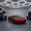 YASTA Plafoniera LED Esagonale 14 Esagoni 399W Luce Fredda 6500K - Sistema di Illuminazione Modulare per Garage, Officina, Palestra e Negozi - Luci a Nido D'Ape Design Moderno Ultra Luminose (14 HEX)