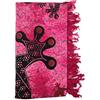 Seamar Telo Arredo Copritutto Grande Geko 210x230 cm 80% Cotone 20% Poliestere Copri divano Gran foulard con Frange Batik (Fucsia)