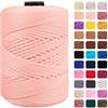 CAMAL Cordino per Borse Uncinetto Macramè Filo 3mm Filo Poliestere 170m Corda Macrame Filato per Borse Uncinetto Spago Colorato Corde Colorate per Artigianato, Lavoro a Maglia (Rosa Crisantemo)