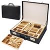 Generic Set di posate in acciaio inox da 72/84 pezzi, set di posate lavabili in lavastoviglie con cucchiai e forchette, include scatola regalo valigia per la cucina di famiglia