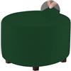 FANSU Copri Pouf Rotondo Elasticizzato, Velluto Poggiapiedi Lavabile Copri Ottomano Copertura per Sgabello Pouf Poggiapiedi Fodere per Sgabello per Soggiorno (Verde Scuro,M)