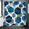 hometrixx Tenda Doccia Moderno 180 x 200 cm Blu Navy Marmo Astratto Geometrico Poliestere Impermeabile Tenda Vasca da Bagno con 12 Ganci Lavabile in Lavatrice per Casa Hotel