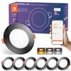 DUSKTEC Faretti LED da Incasso per Cartongesso Nero Smart Bluetooth, 6 Pezzi, Faretti LED Soffitto Alexa, 2700K-6000K Bianco Freddo Caldo, Dimmerabili con APP, IP44 220V Faretto Foro 68-85mm