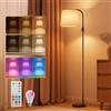 VARICART LED Lampada da Terra Salotto, Arc Piantana Lampada da Terra per Dimmerabile con Bulbo 10W 1200lm RGBCW, Lampade da Terra Paralume Moderna Nera per Camera, Ufficio, Bambini Stehleuchte