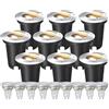 Ledvion - Set da 9 faretti LED da incasso, 3W, 2700K, IP67, cavo 1m, orientabile, illuminazione esterna