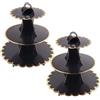 YAVO-EU 2 Pezzi Alzata per Cupcake Cartone 3 Piani, Supporti per Cupcake Supporto per Dessert Torte per Baby Shower, Compleanni, Feste (Black)
