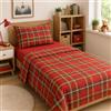 S&G Home - Set Lenzuola Puro Cotone Stampa Fantasia - SG-lenz-fantasia - Colore Tartan Rosso, Variante Set Lenzuola Singolo