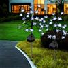 ZQX Lampade Solari per Giardino, 2 Pezzi, 16 LED, a Forma di Fiori di Ciliegio, per Esterni, Resistenti alle Intemperie, per Terrazza, Patio, Balcone