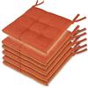 Leonardo Home - set 6 cuscini sedia da cucina double face , cuscino 4 punti con lacci imbottito - cuscini coprisedia da cucina - 100% Made in Italy