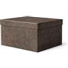 ilo - Scatola per Armadio Rigida con Coperchio cm 45x40 H.25 - Contenitore Portaoggetti Decorativo - Rivestimento Texture Materica Effetto Ruggine - Riciclabile e Prodotto in Italia