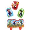 Amscan 171554-55 - Candele mini figura Super Mario, Happy Birthday, 4 pezzi, candele di compleanno