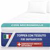 Marivor Italia Topper Matrimoniale 7 cm con FIR e Micromolle + Memory Foam, Dispositivo Medico Made in Italy, Sfoderabile Lavabile 30°C, Anallergico Antiacaro, Coprimaterasso Matrimoniale (160x190)