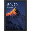 wyewye Cornice portafoto 50 x 70 cm, in legno MDF, 50 x 70 cm, colore nero, cornice con vetro acrilico - da appendere verticalmente o orizzontalmente, per foto, poster, puzzle