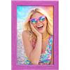 eacommerce Cornice Colorata in legno di pino Portafoto mod. AURORA per poster puzzle (Fucsia, 25x35 cm)
