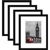 Tinkeps Confezione da 4 Cornici 20 cm x 25 cm Nere, in Legno Impiallacciato e Plexiglass, Cornici per Foto 20 cm x 25 cm con Supporto per Stampe da 12,7 cm x 17,8 cm, Foto e Poster, Montaggio su