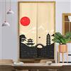 Surwin Noren Giapponese Tenda da Porta, Giapponese Noren Stile Divisorie Lunga Tappezzeria per Finestra Cucina Ristorante Negozio Doorway Decorazione (90x200cm,Ponte ad Arco)