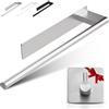ORZAC® Porta Asciugamani Adesivo Bagno Senza Foratura Oro 39 cm, Acciaio Inossidabile, Barra Rotonda con Adesivo 3M e Gancio Regalo (Rotondo argento)